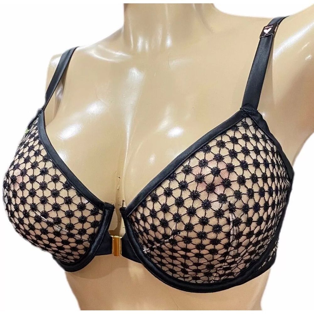 Victoria's Secret Luxe Lingerie starburst Unlined Demi Underwire Dra Black 40C